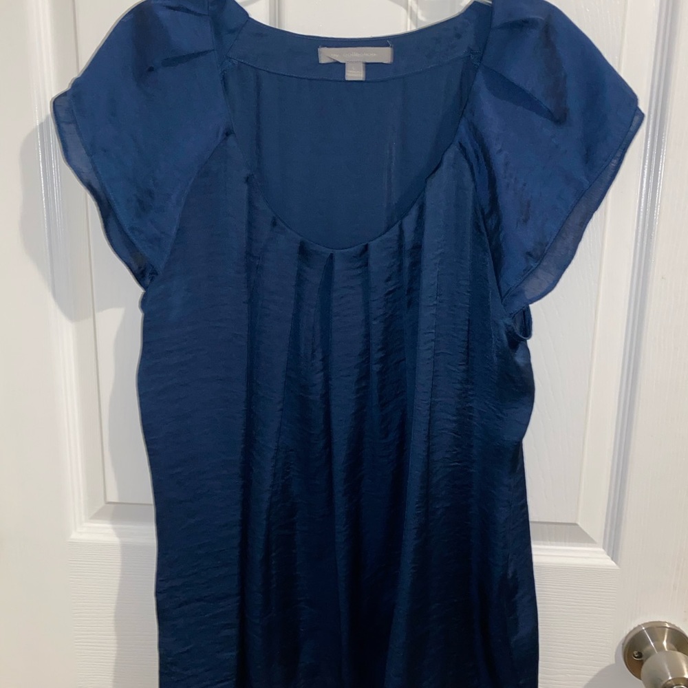 NY NEW York Collection navy blue blouse